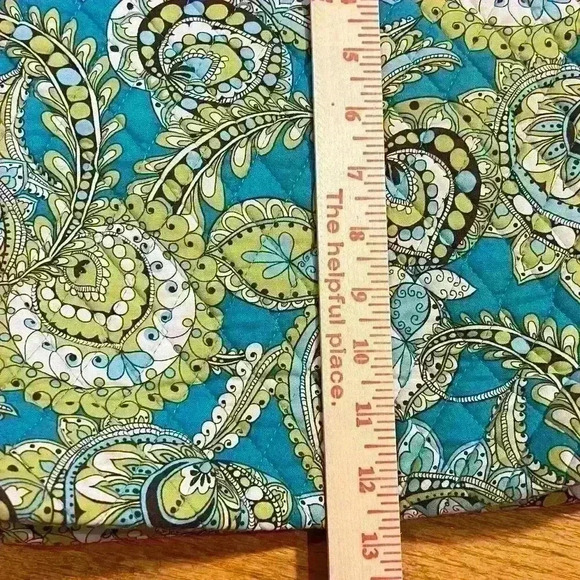 Vera Bradley Get Carried Away Tote Teal Peacock Toggle Bag Retired Hobo Shoulder - Picture 6 of 7